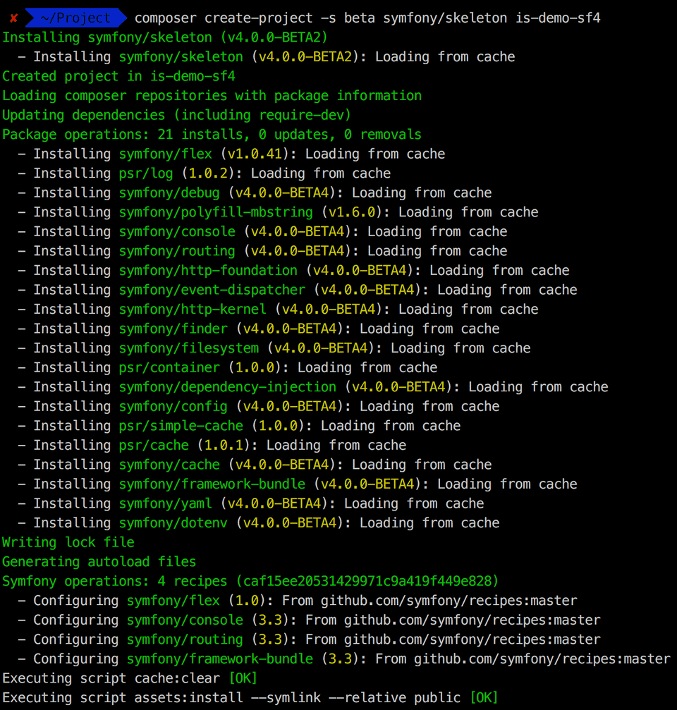 Installation symfony 4